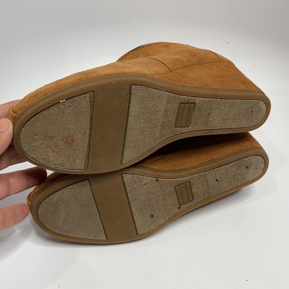 Toms suede desert wedge Booties in chestnut size 8.5 - Picture 9 of 9